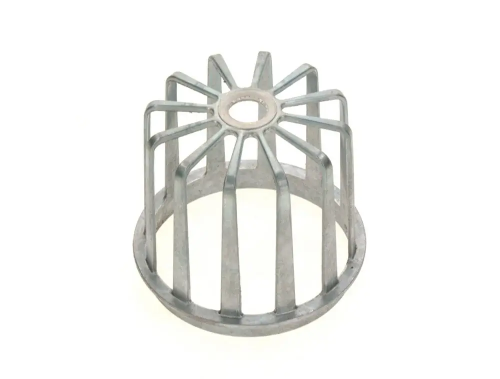 Windschutz aus Metall mit offenen Lamellen, hergestellt von Bosch, zur Verwendung in mechanischen Anwendungen oder als Schutzvorrichtung.